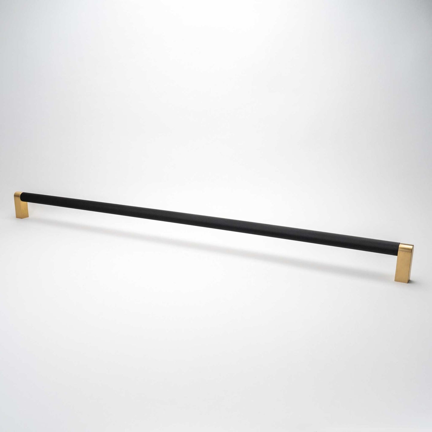 Bold, Black & Gold Knurled Solid Brass Appliance Pulls.