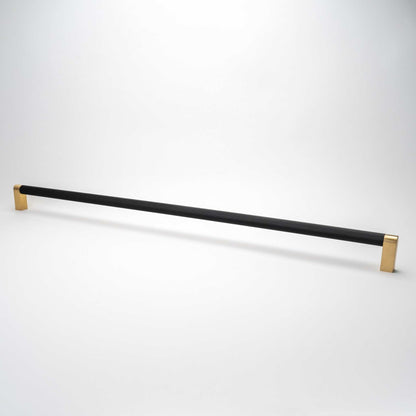 Bold, Black & Gold Knurled Solid Brass Appliance Pulls.