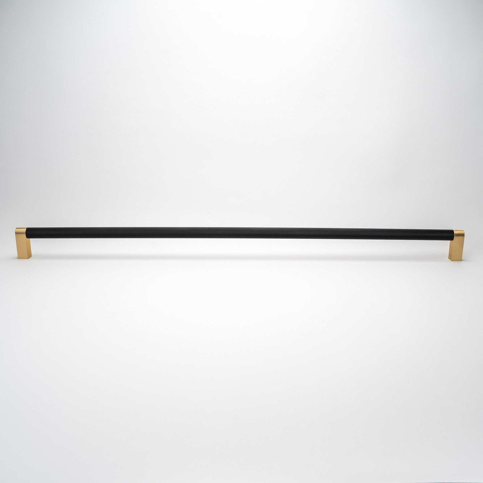 Bold, Black & Gold Knurled Solid Brass Appliance Pulls.