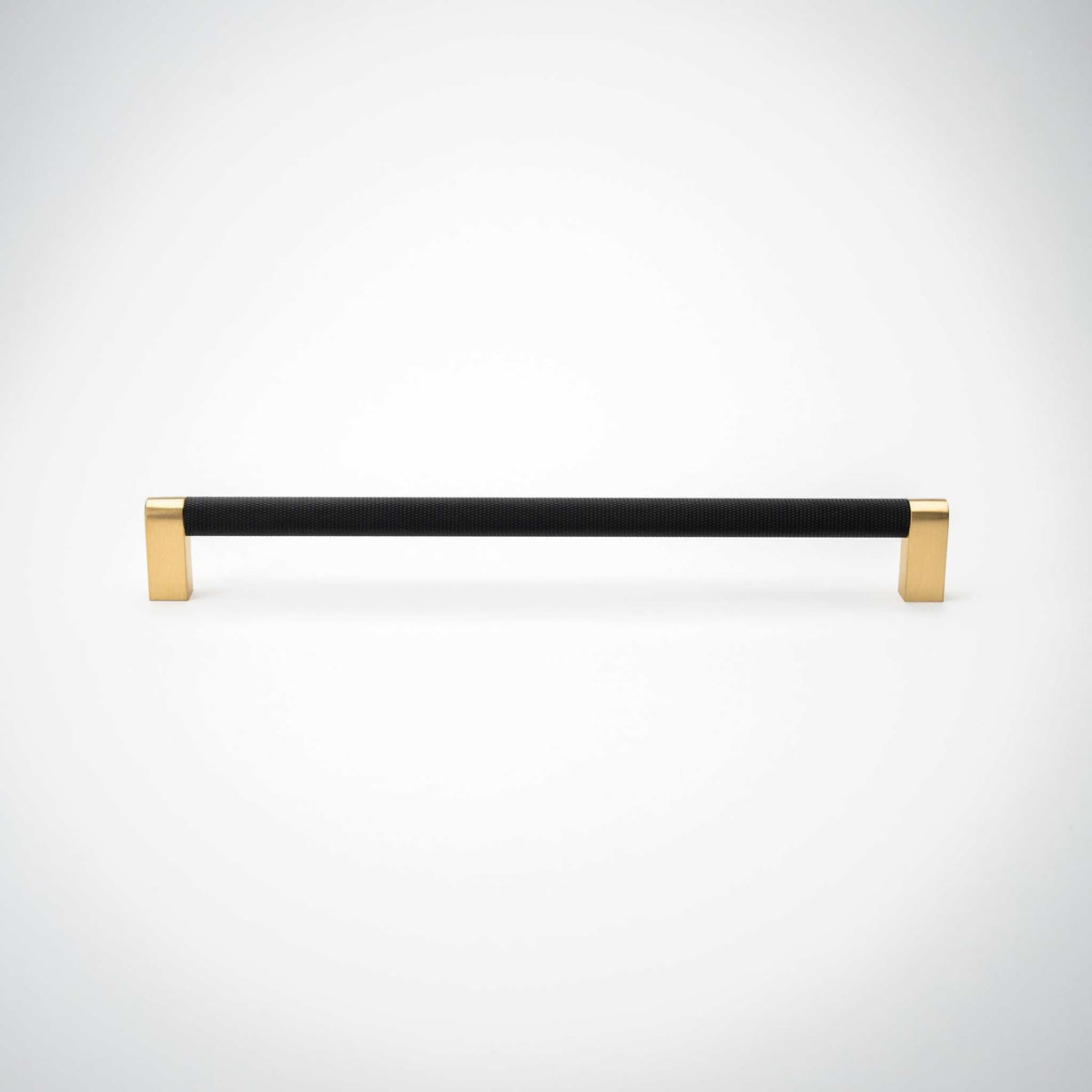 Bold, Solid Brass Black & Gold Knurled Cabinet Pulls.