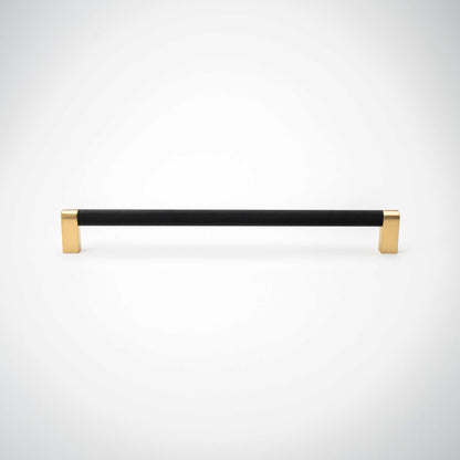 Bold, Solid Brass Black & Gold Knurled Cabinet Pulls.