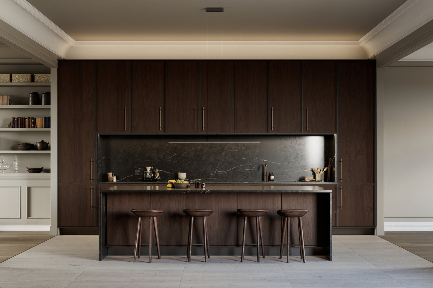 Brushed Bronze "Bond" T-Bar Dual Finish Knob and Pulls