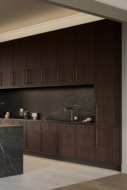 Brushed Bronze "Bond" T-Bar Dual Finish Knob and Pulls