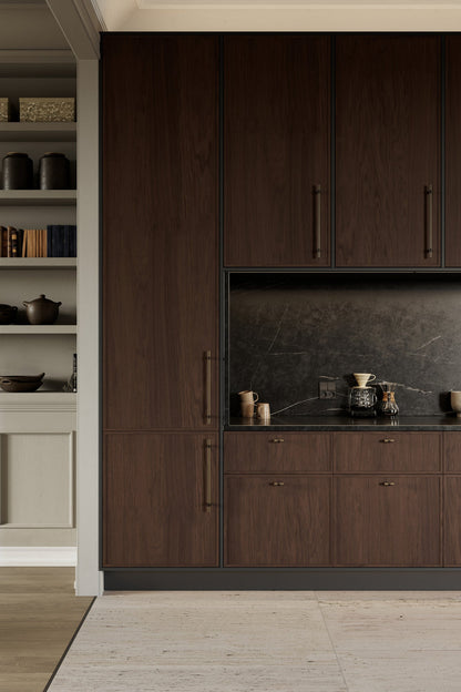 Brushed Bronze "Bond" T-Bar Dual Finish Knob and Pulls