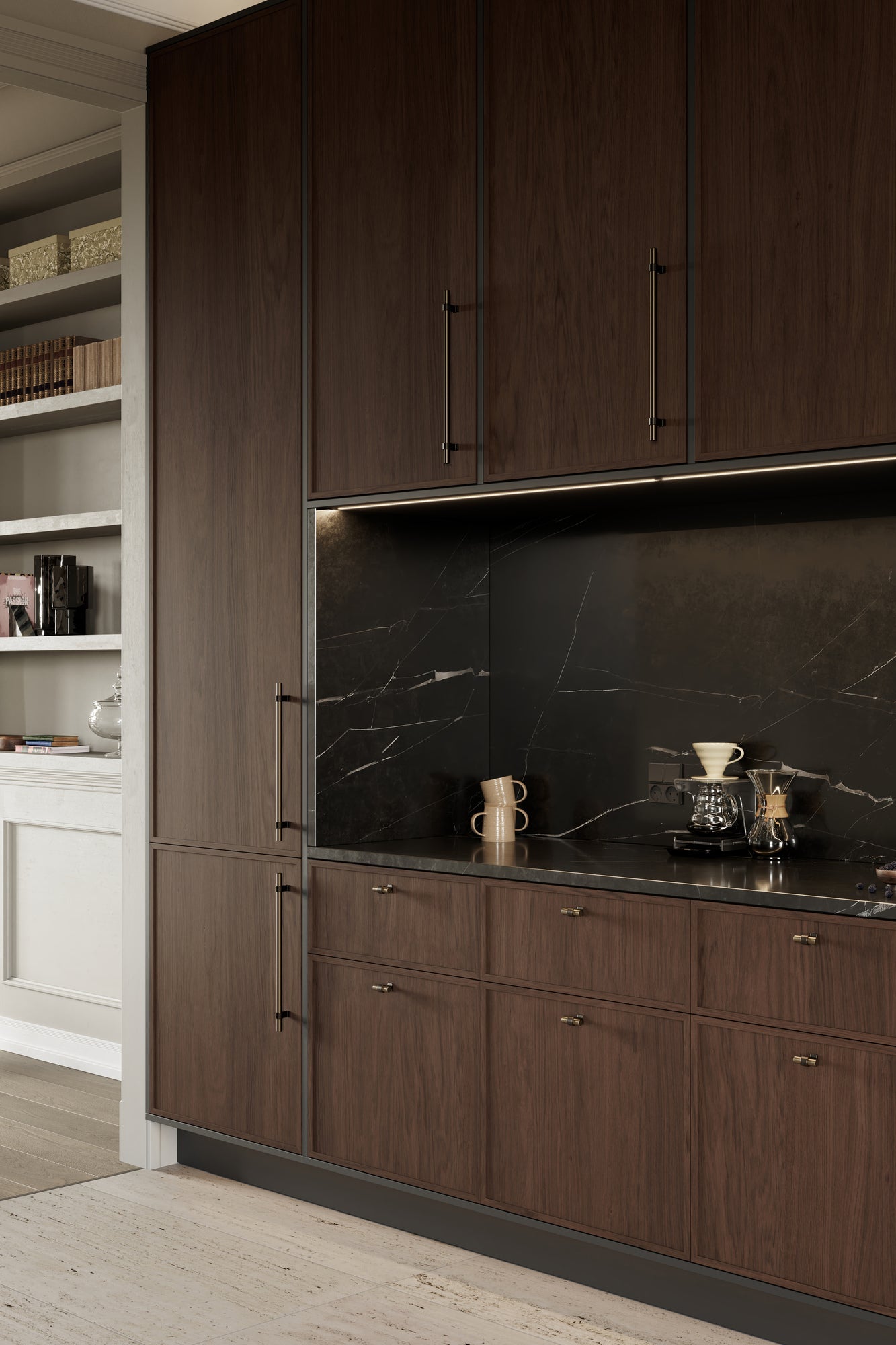 Brushed Bronze "Bond" T-Bar Dual Finish Knob and Pulls