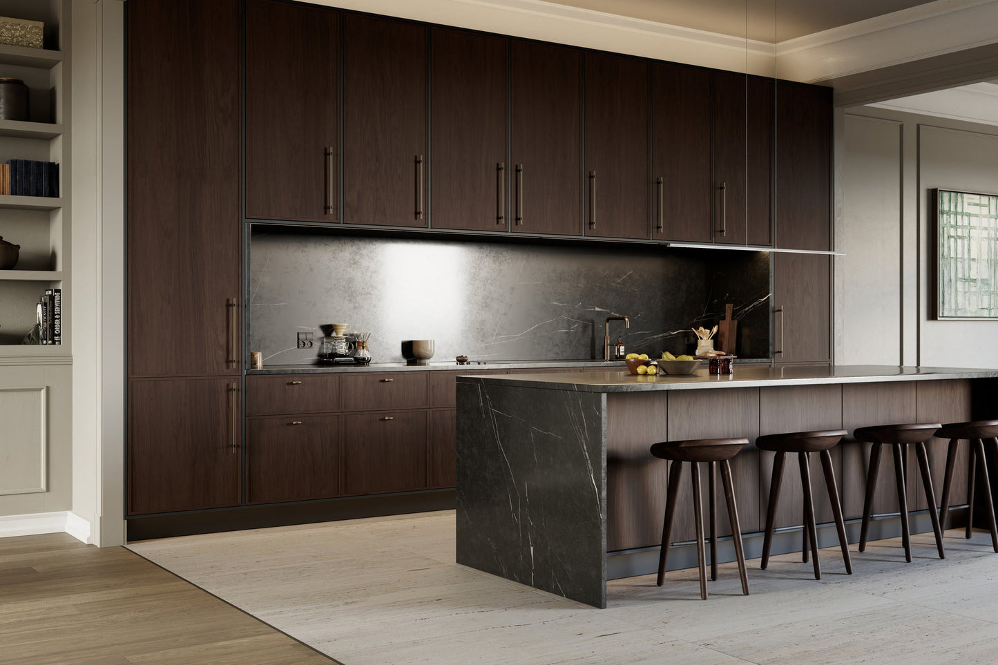 Brushed Bronze "Bond" T-Bar Dual Finish Knob and Pulls