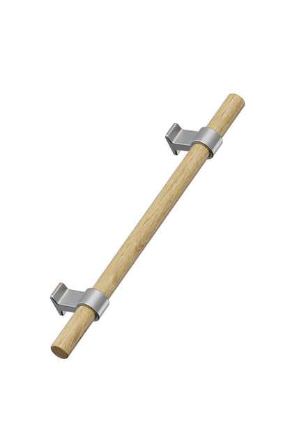 Wood and Nickel "Bond" T-Bar Dual Finish Knob and Pulls.