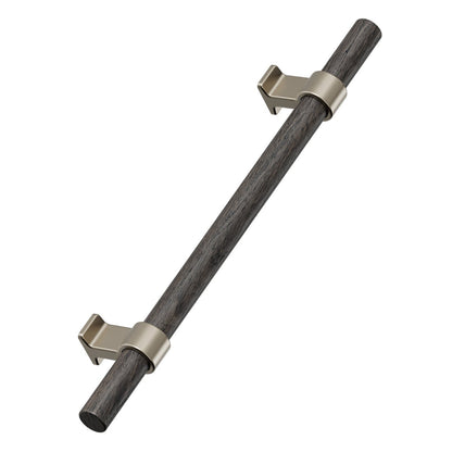 Dark Wood and Bronze "Bond" T-Bar Dual Finish Knob and Pulls