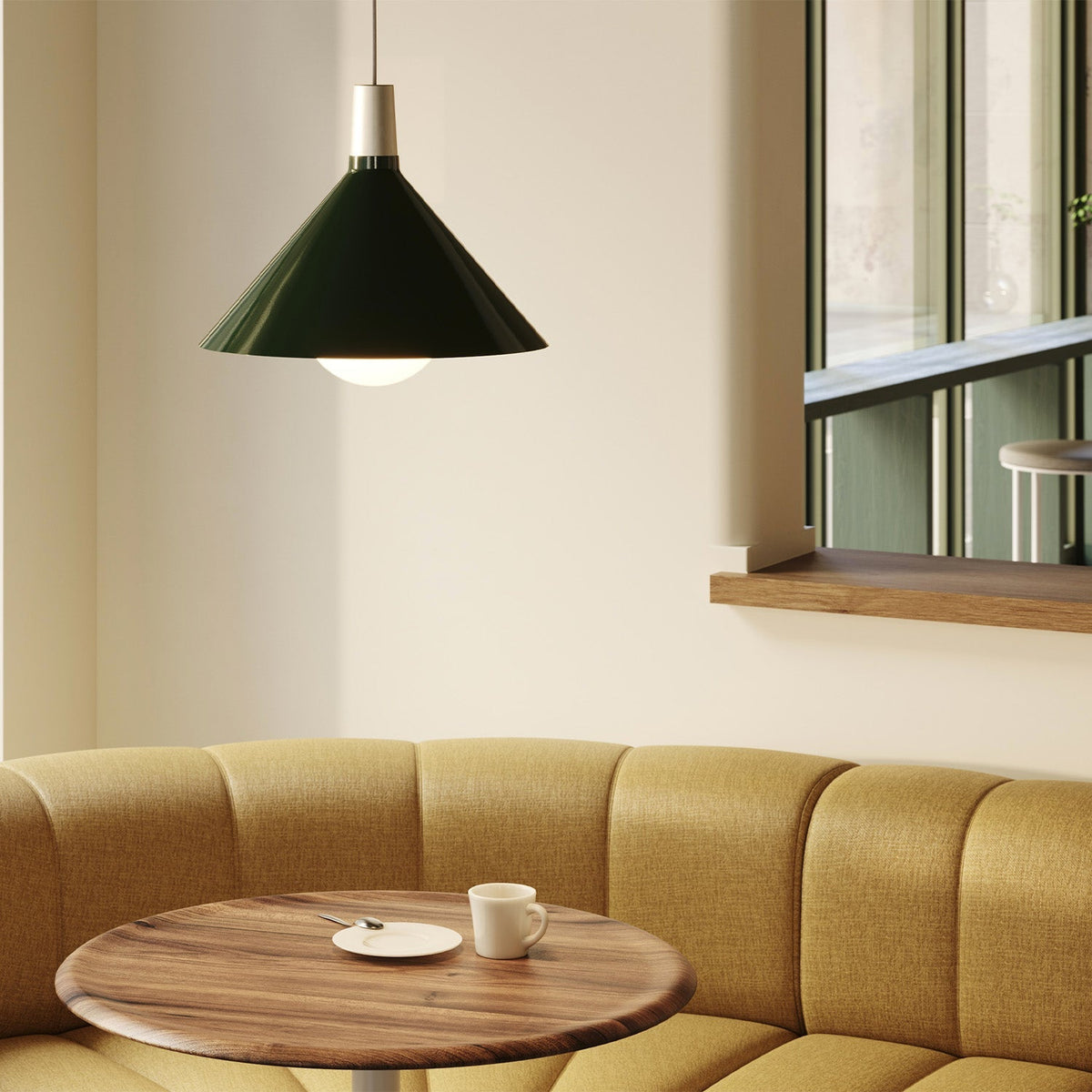 Bower Pendant Light Medium in Dark Green.