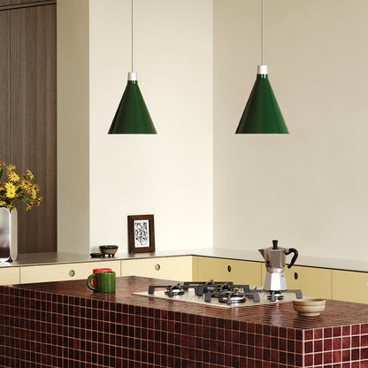 Bower Pendant Light Small in Dark Green + Sphere III.