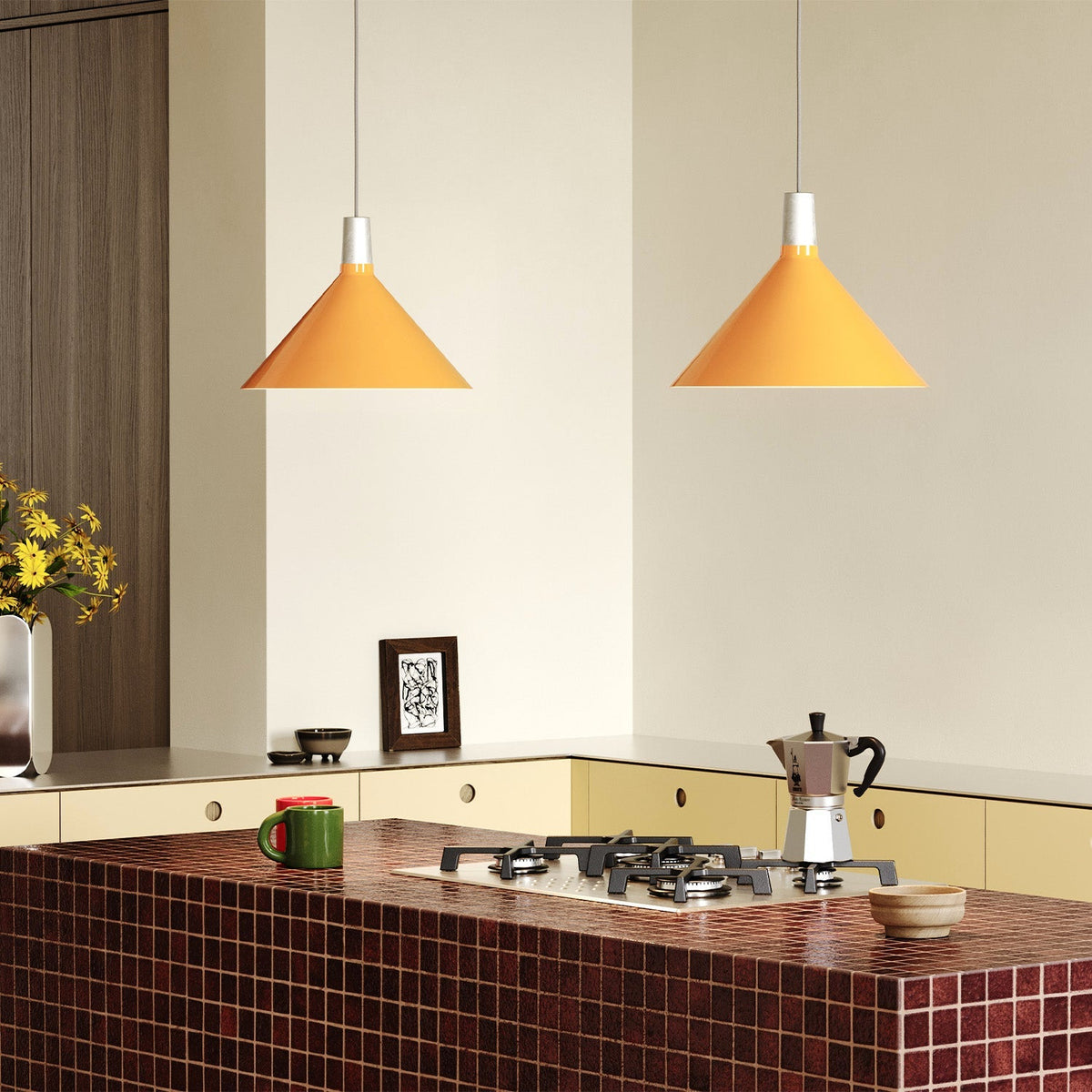 Bower Pendant Light Medium in Yellow.