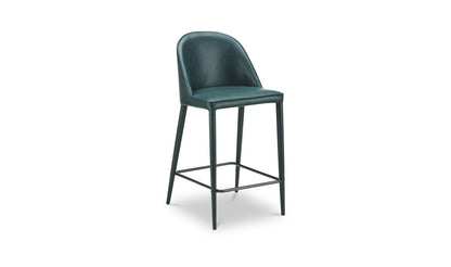 Burton Counter Stool Dark Teal Vegan Leather.