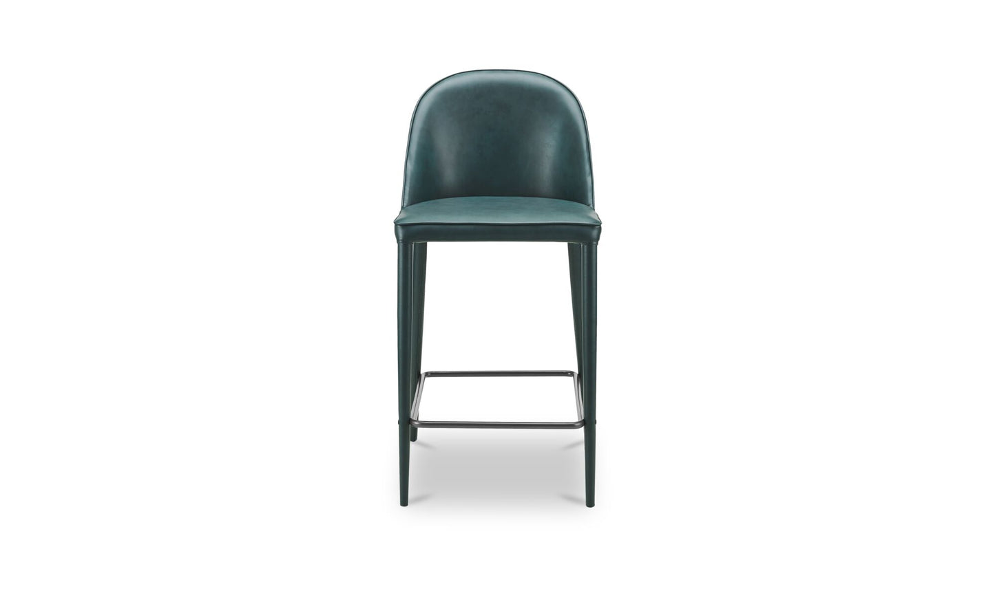 Burton Counter Stool Dark Teal Vegan Leather.