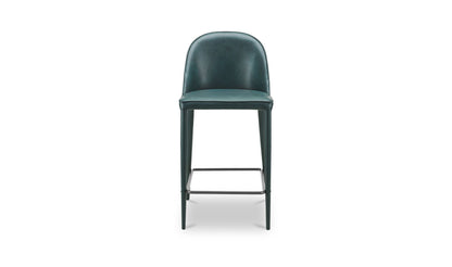 Burton Counter Stool Dark Teal Vegan Leather.