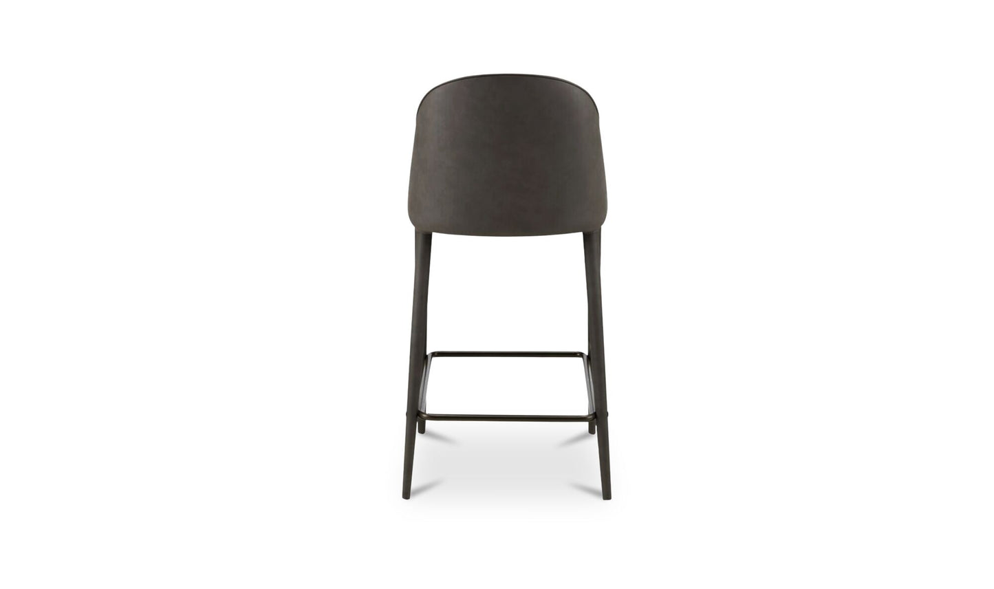 Burton Counter Stool Grey Vegan Leather