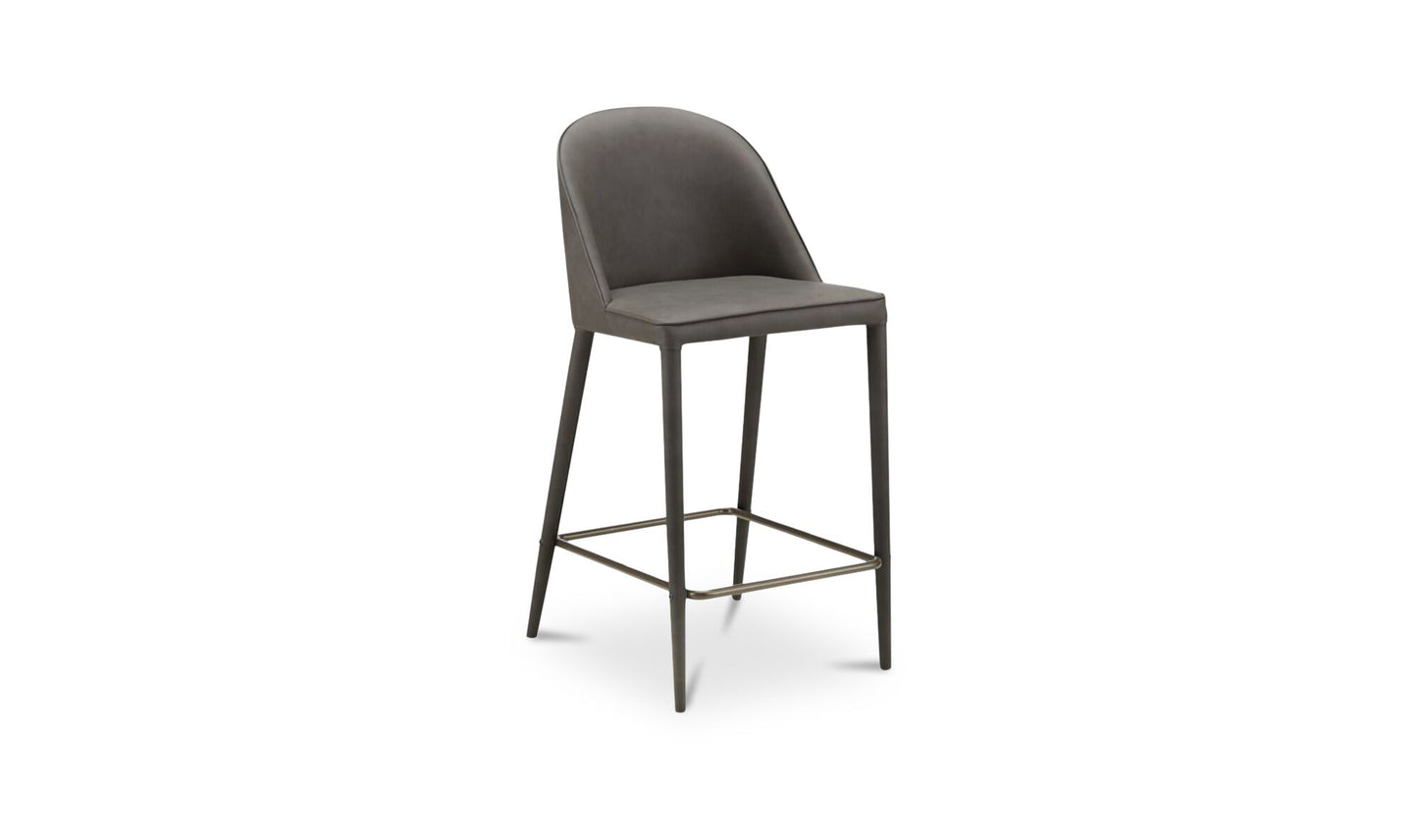Burton Counter Stool Grey Vegan Leather