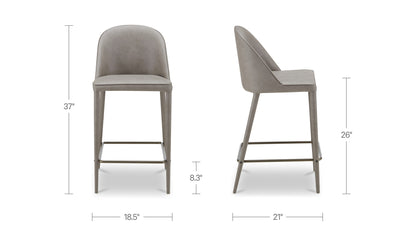 Burton Counter Stool Grey Vegan Leather