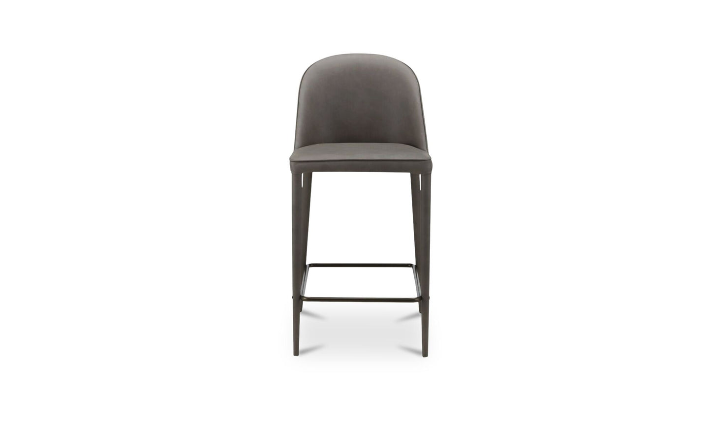 Burton Counter Stool Grey Vegan Leather