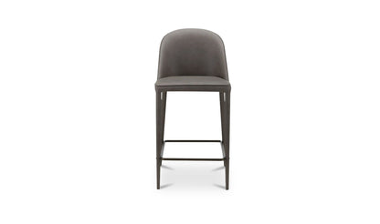 Burton Counter Stool Grey Vegan Leather