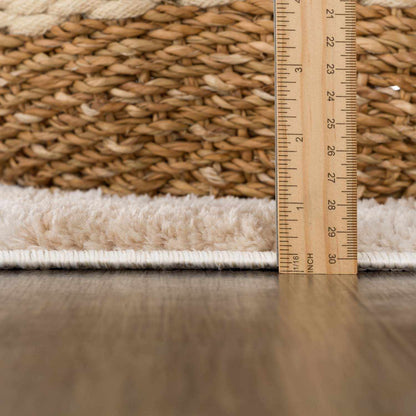 Canika Checkered Cream Washable Area Rug