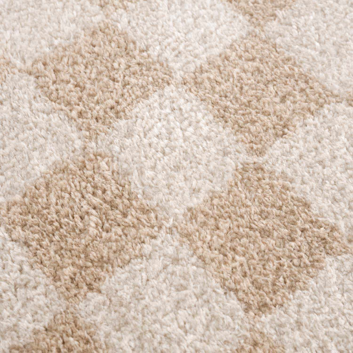 Canika Checkered Cream Washable Area Rug