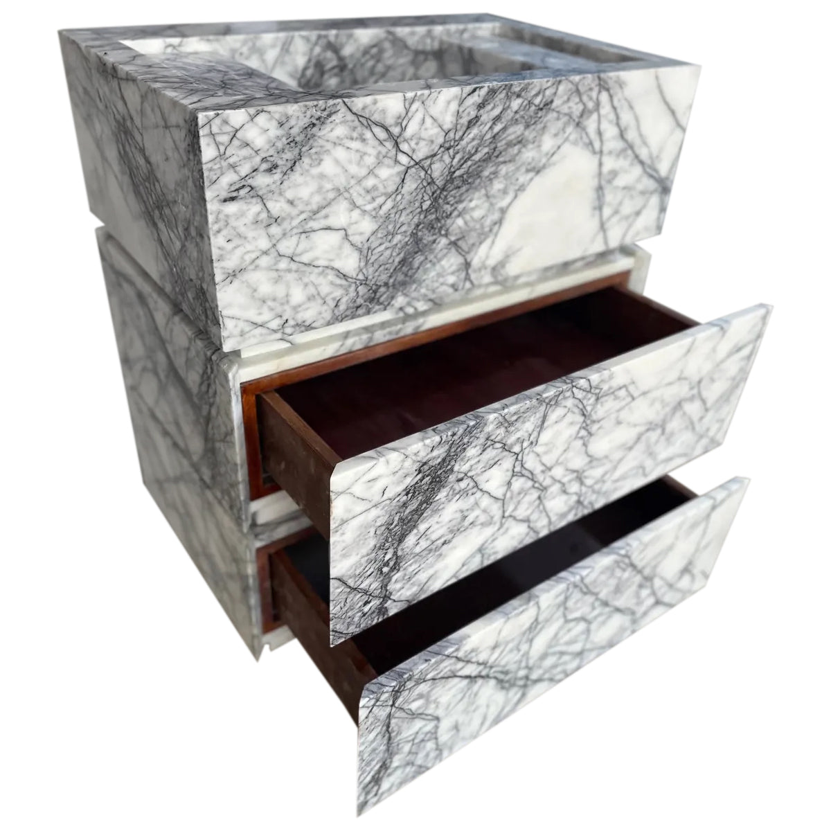 Calacatta Viola Marble Stand-Alone Drawer Sink (W)20" (L)30" (H)34".