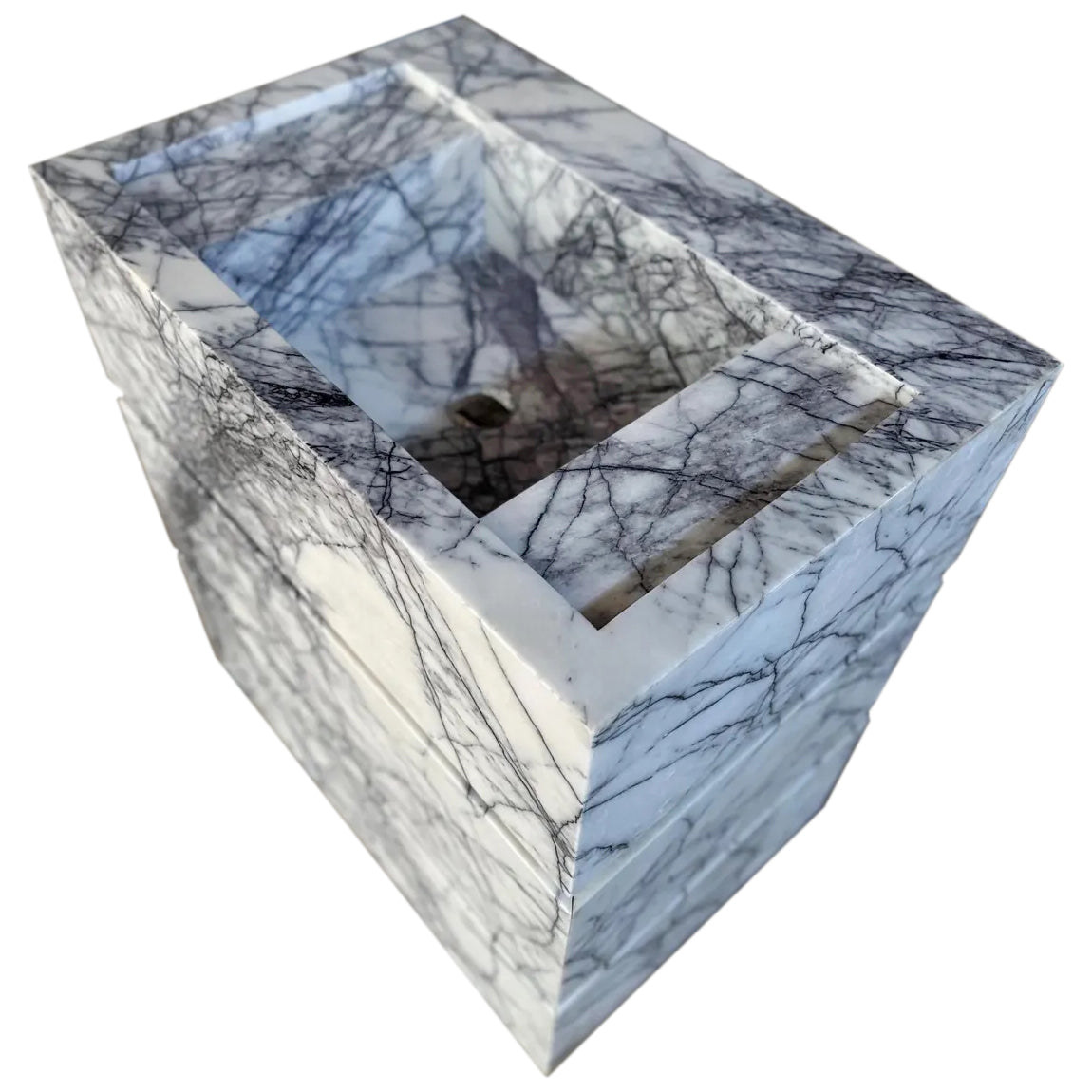 Calacatta Viola Marble Stand-Alone Drawer Sink (W)20" (L)30" (H)34".