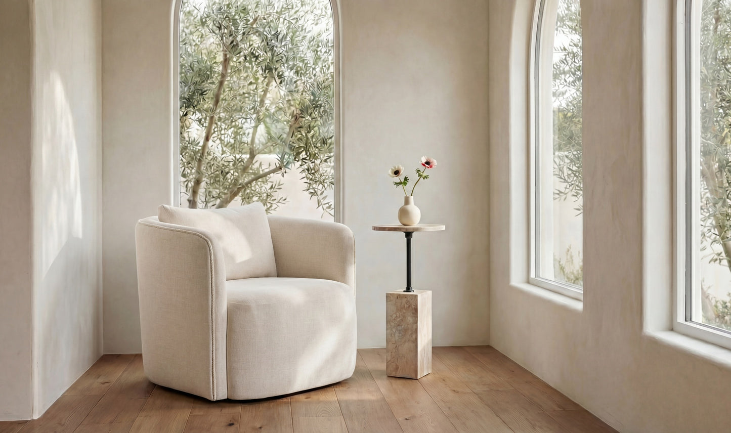 Cecil Accent Chair Warm White