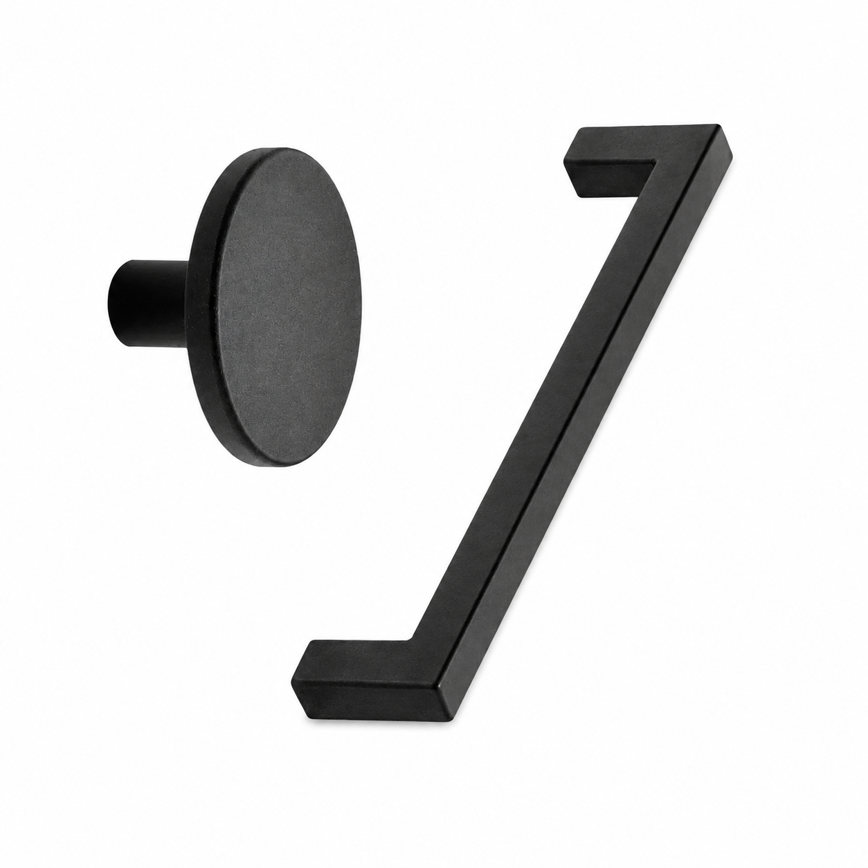 Dyed Black "Plato" Cabinet Knob and Drawer Pull.