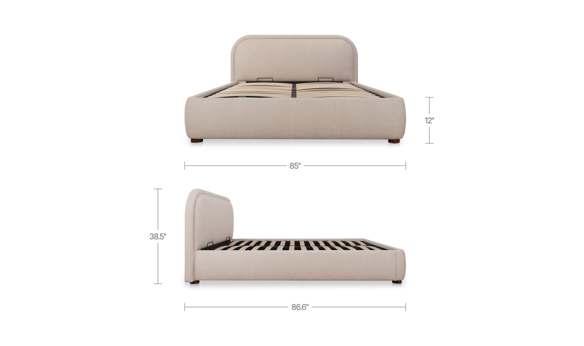 Colin King Storage Bed Light Brown.
