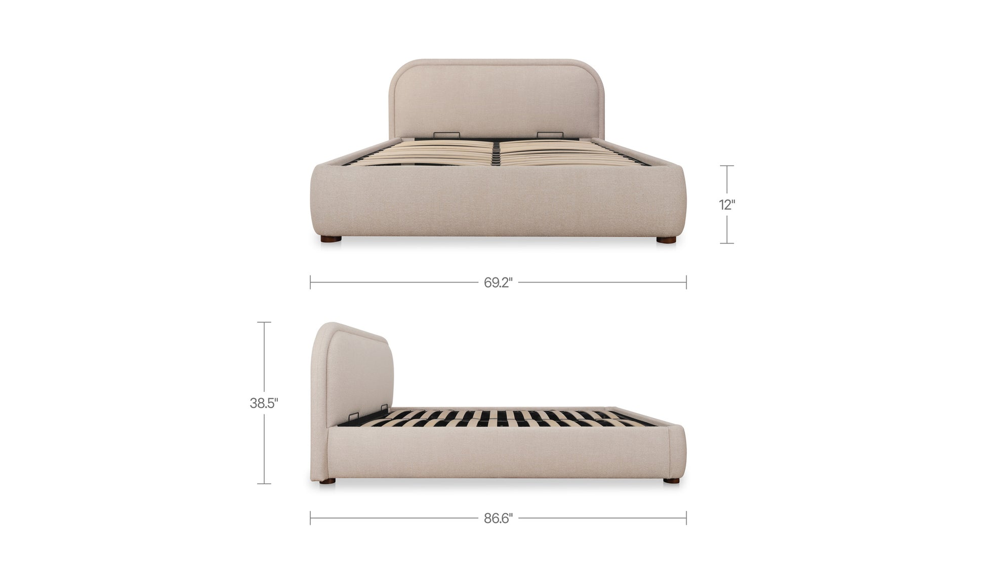 Colin Queen Storage Bed Light Brown.