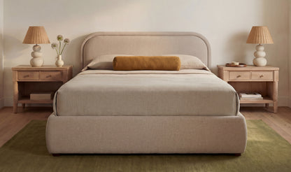 Colin Queen Storage Bed Light Brown.