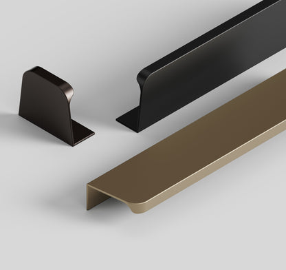 Matte Bronze "Comet" Edge Drawer Tab Pulls