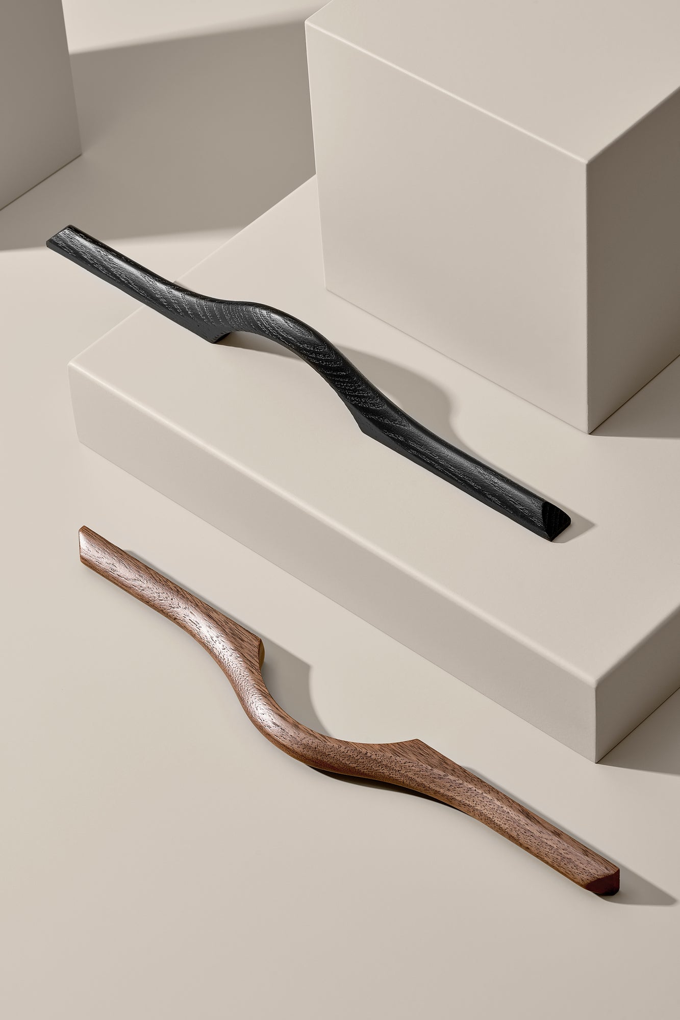 Lacquered Walnut Wood "Eros" Drawer Pulls