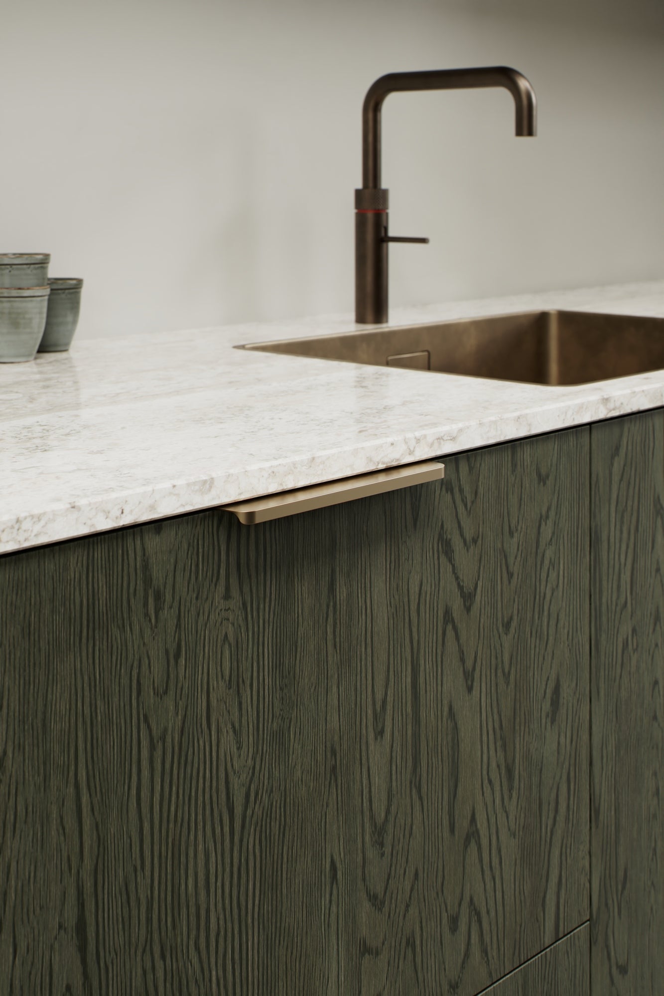 Matte Bronze "Comet" Edge Drawer Tab Pulls