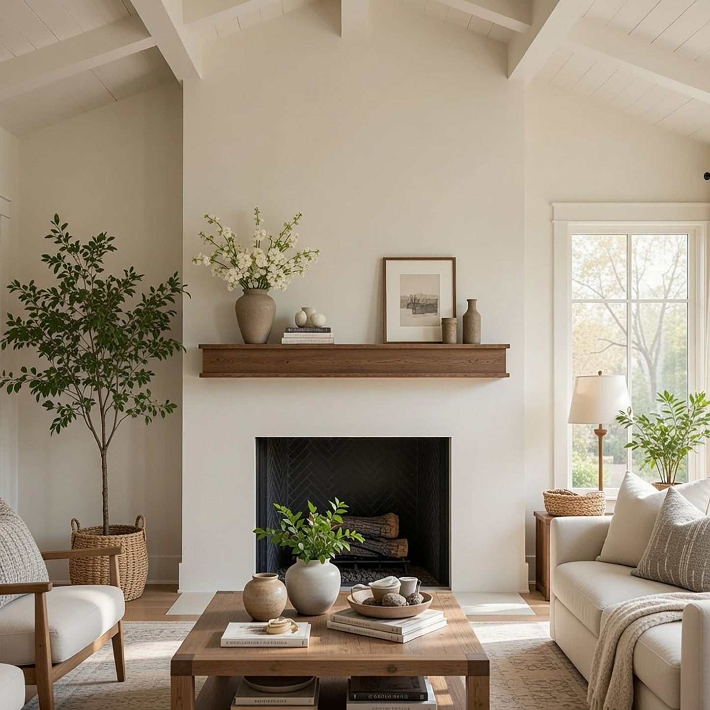 Cottage Fireplace Mantel Shelf – Real Wood.