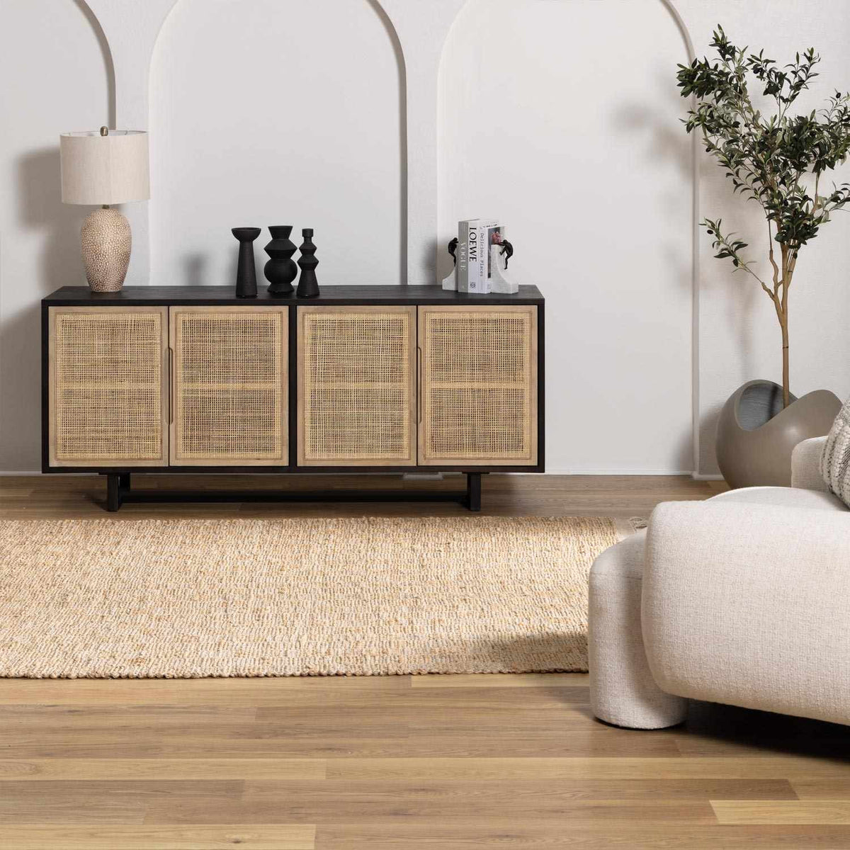 Lonut Checkered Jute Area Rug - Clearance.