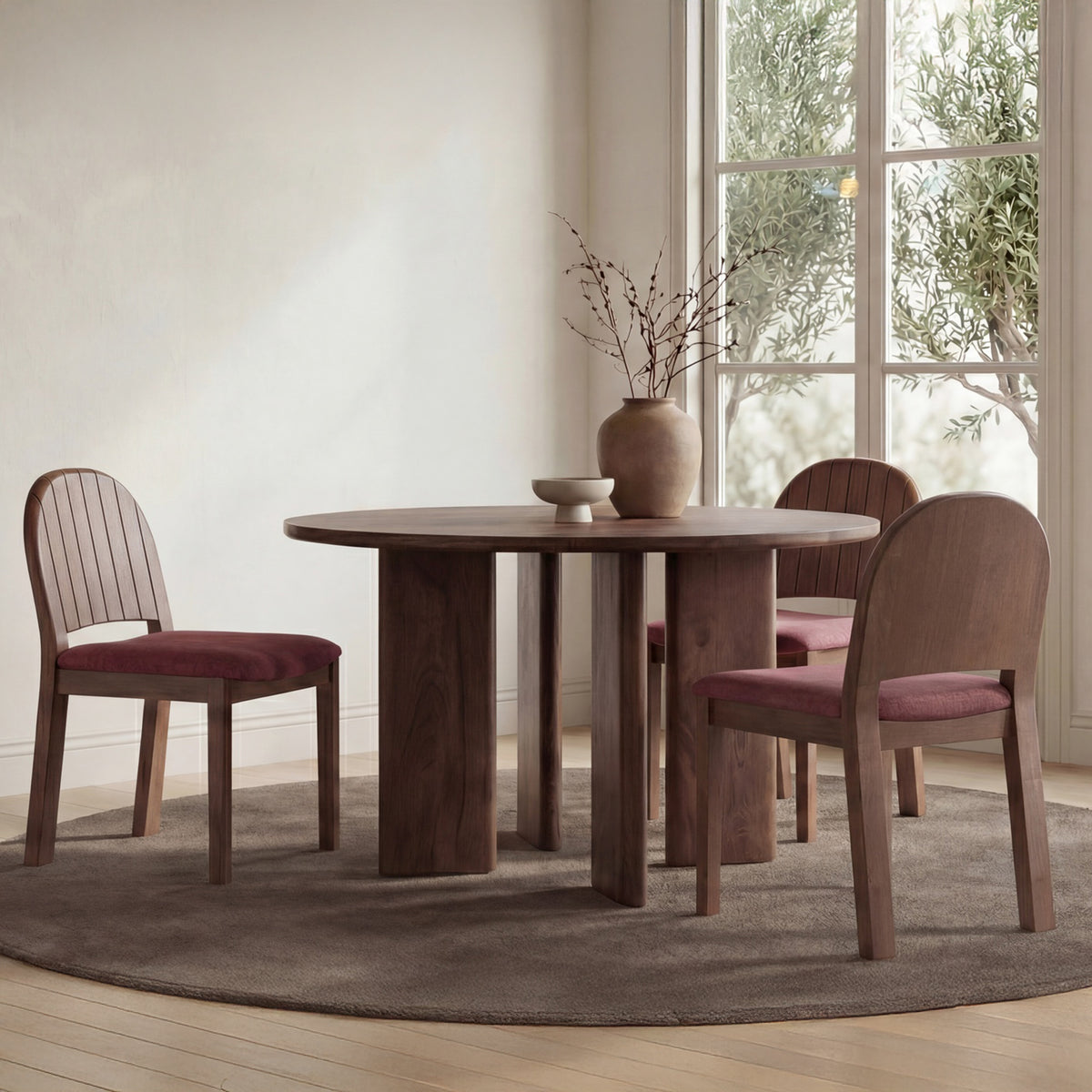 Lia Round Dining Table Dark Brown lifestyle