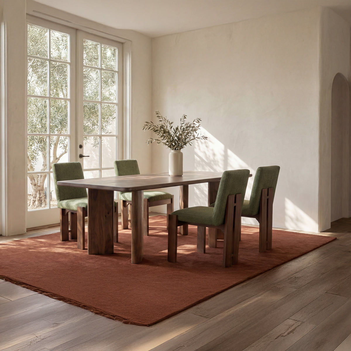 Lia Rectangular Dining Table Dark Brown lifestyle