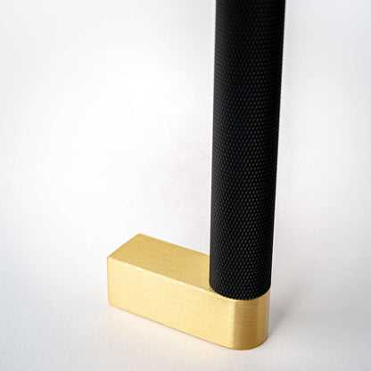 Bold, Black & Gold Knurled Solid Brass Appliance Pulls.
