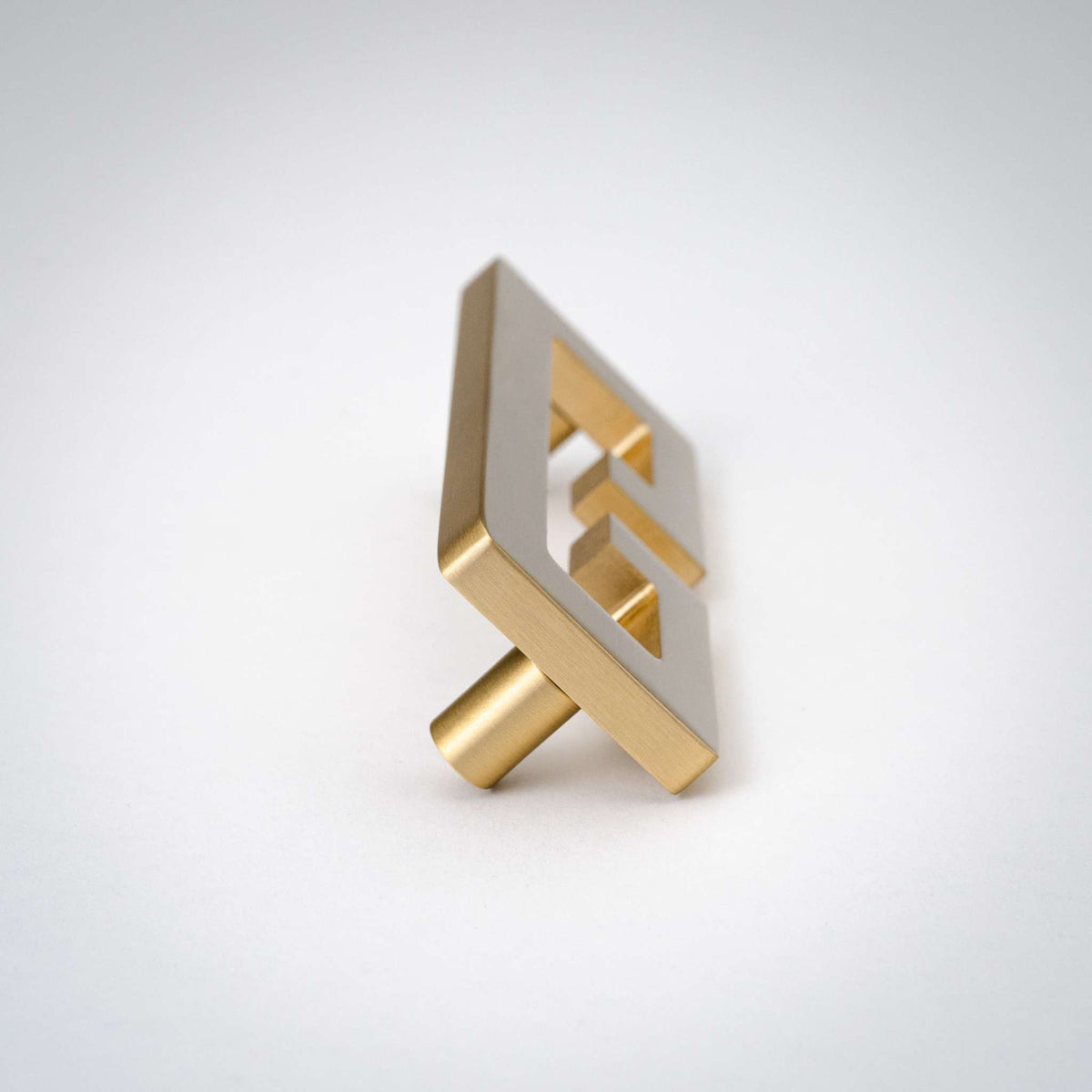 Chloe, Solid Brass Greek Key Pull.