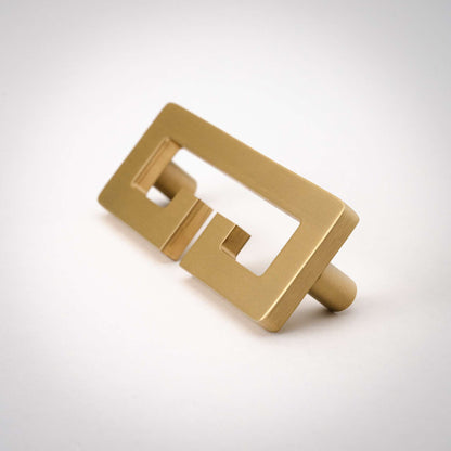 Chloe, Solid Brass Greek Key Pull.