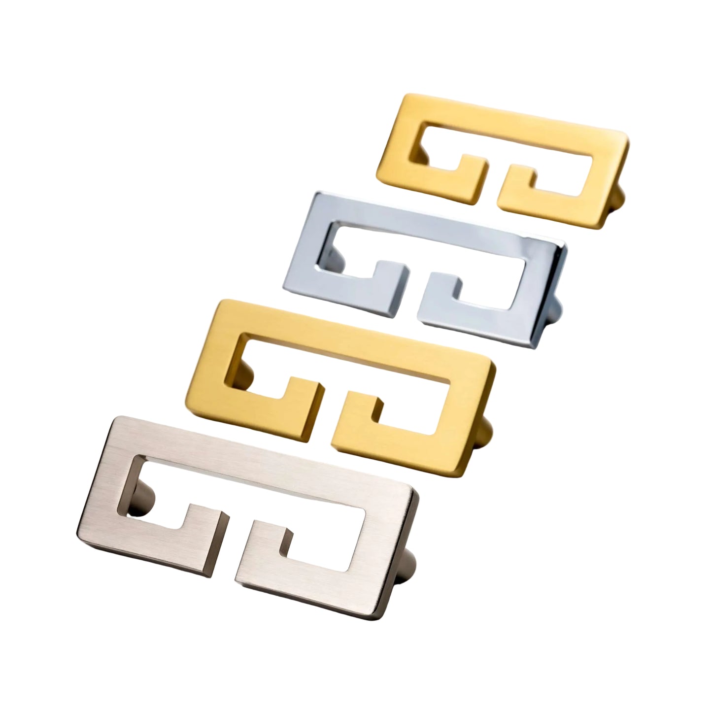 Chloe, Solid Brass Greek Key Pull.
