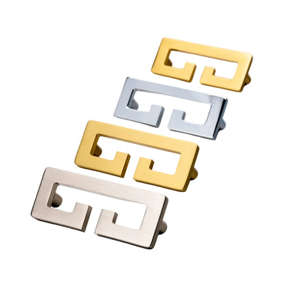 Chloe, Solid Brass Greek Key Pull.