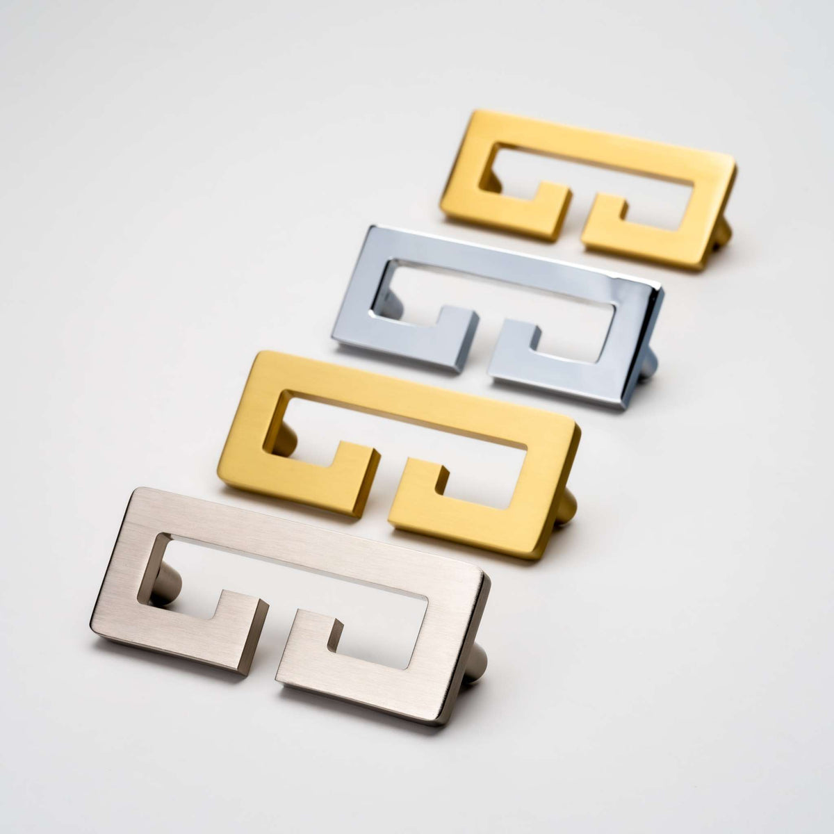 Chloe, Solid Brass Greek Key Pull.