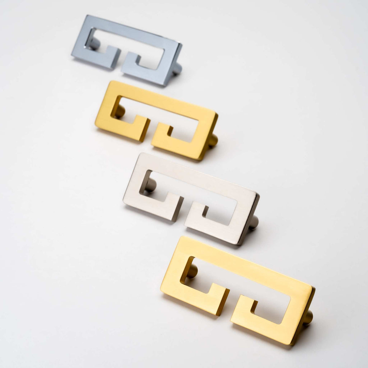 Chloe, Solid Brass Greek Key Pull.