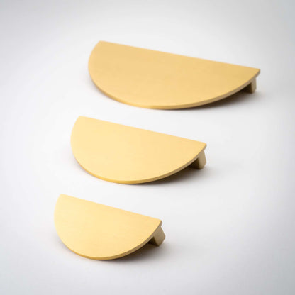 Demi Lune, Solid Brass Half Moon Cabinet Pulls.