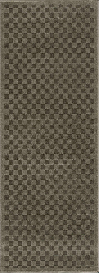 Gaiwan Olive Green Washable Area Rug