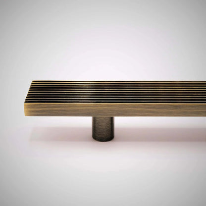Rail, Antique Brass Appliance Pulls.