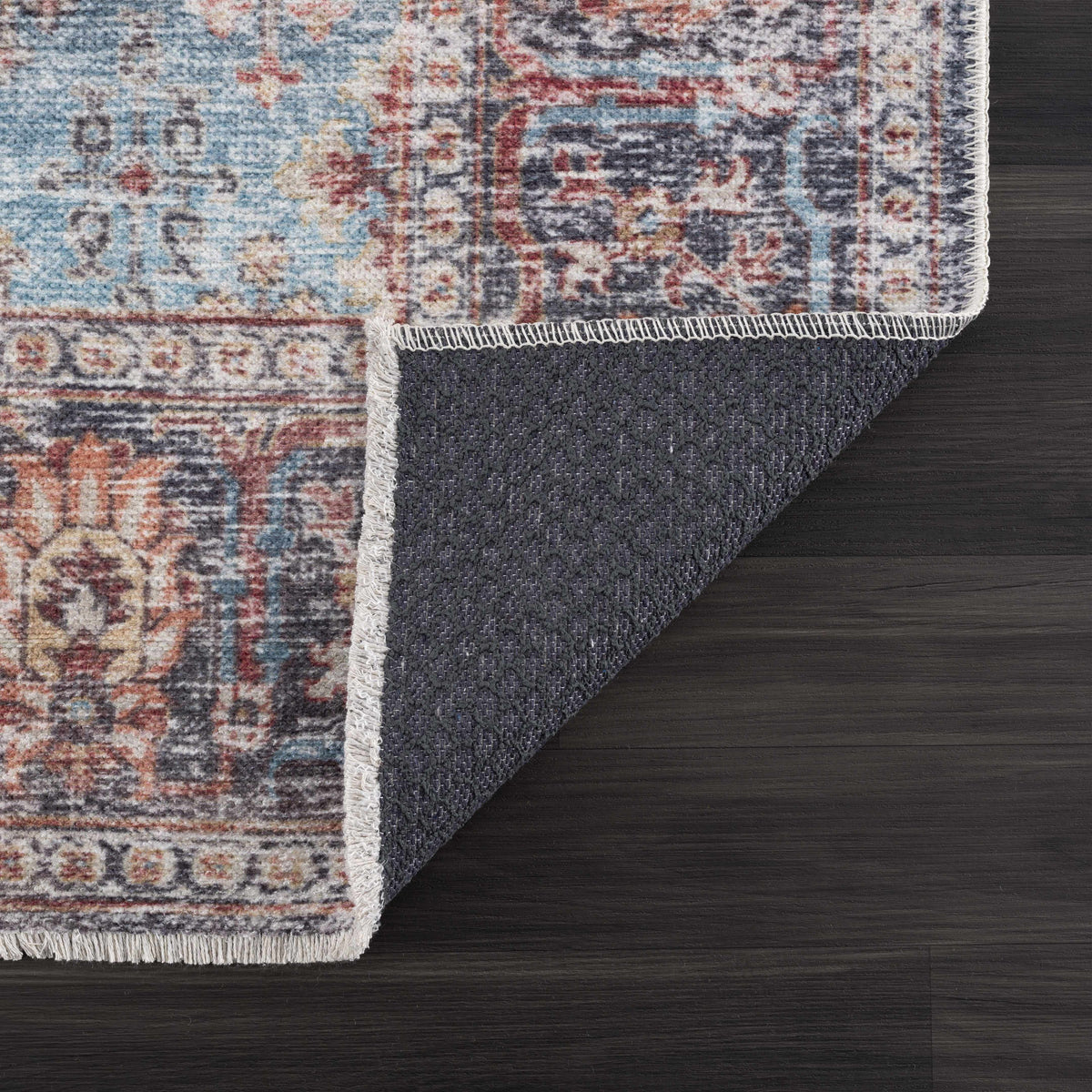 Blue Burgundy Holi-2302 Washable Area Rug